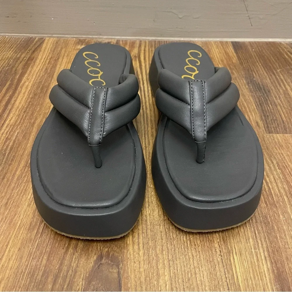 CCOCCI Gray Bonnie‎ Chunky Platform Sandal Gray Size 8